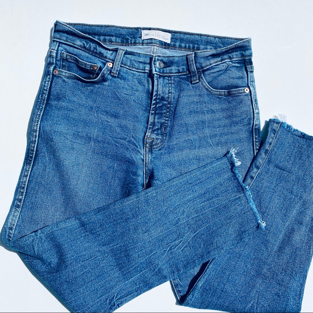 GAP high rise slim straight jeans